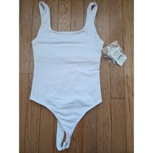 Good American Women’s Modern Tank Bodysuit White Size 1 GB0148 New with Flaw